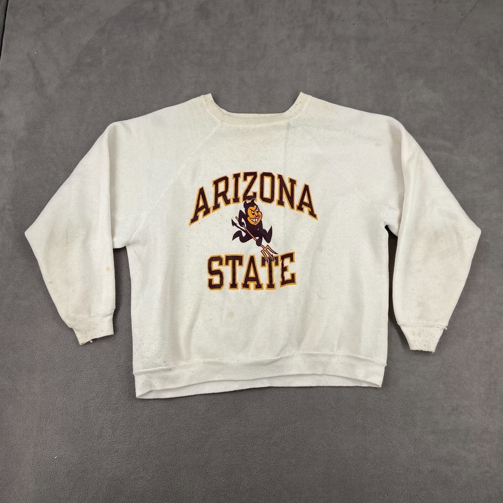 Vintage 80s Arizona State Sun Devils Sweatshirt Sz‎ XL Discus Football NCAA